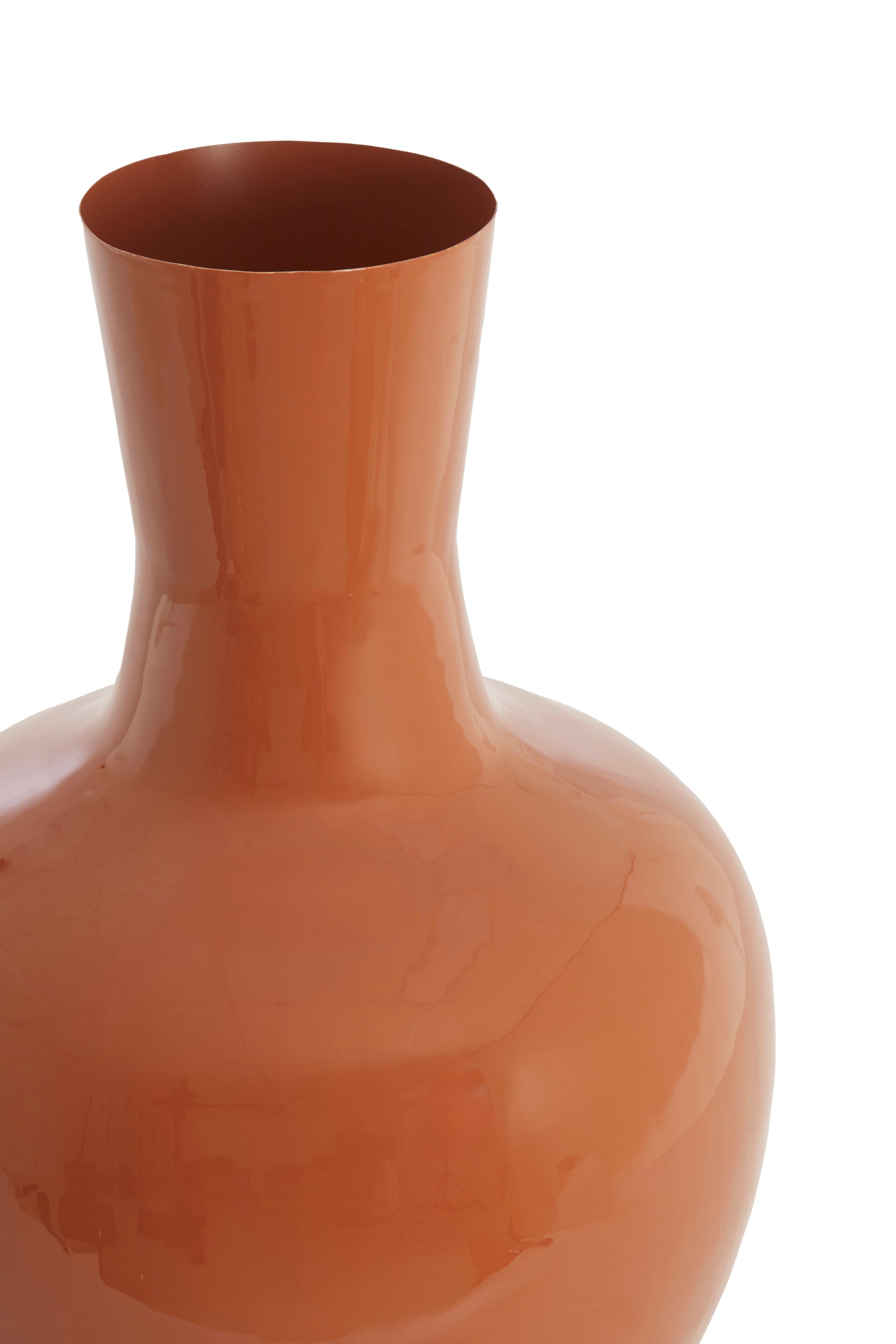 Nana Gloss Dark Orange Metal Vase 69cm