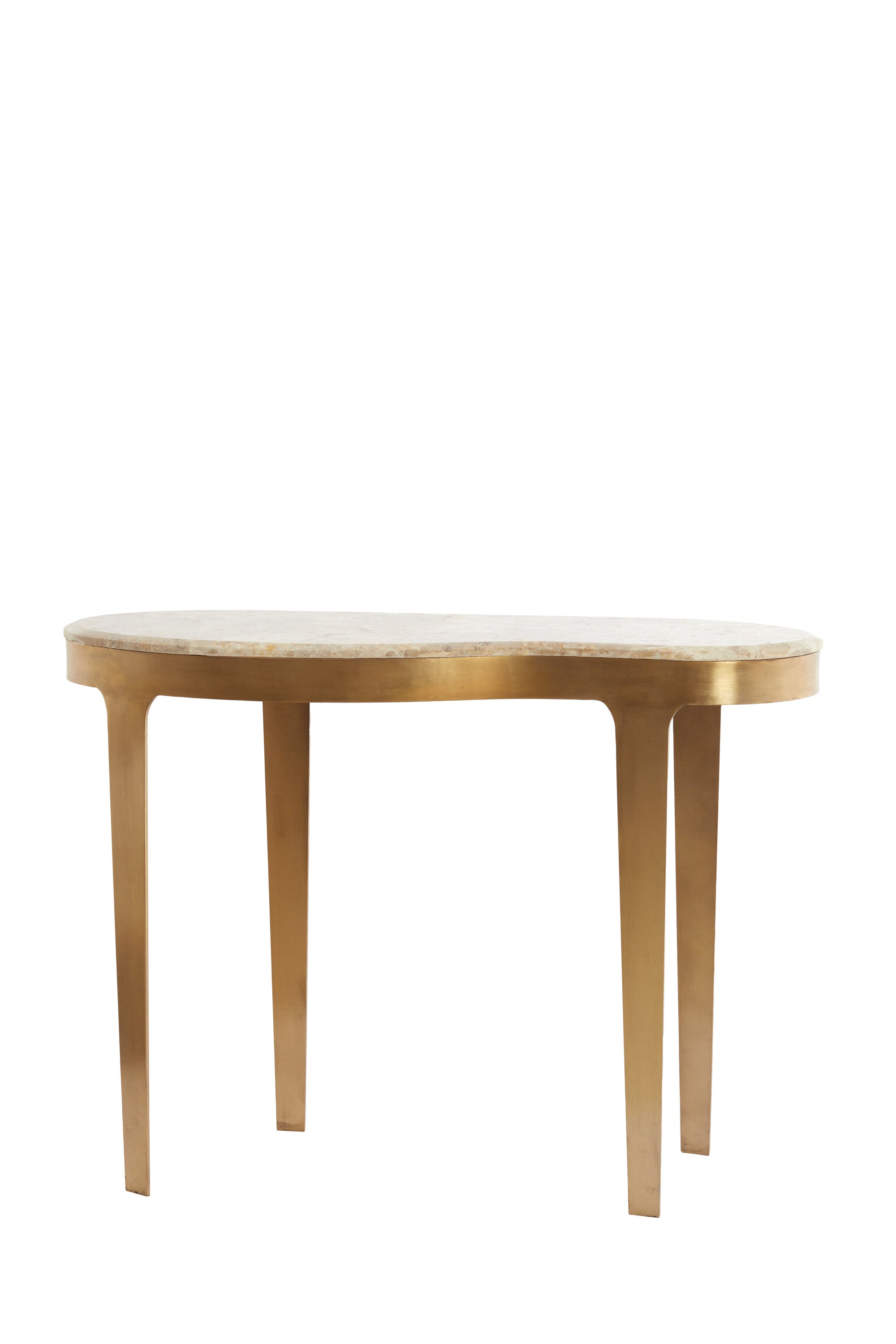 Giulio Taupe Marble & Antique Bronze Console Table