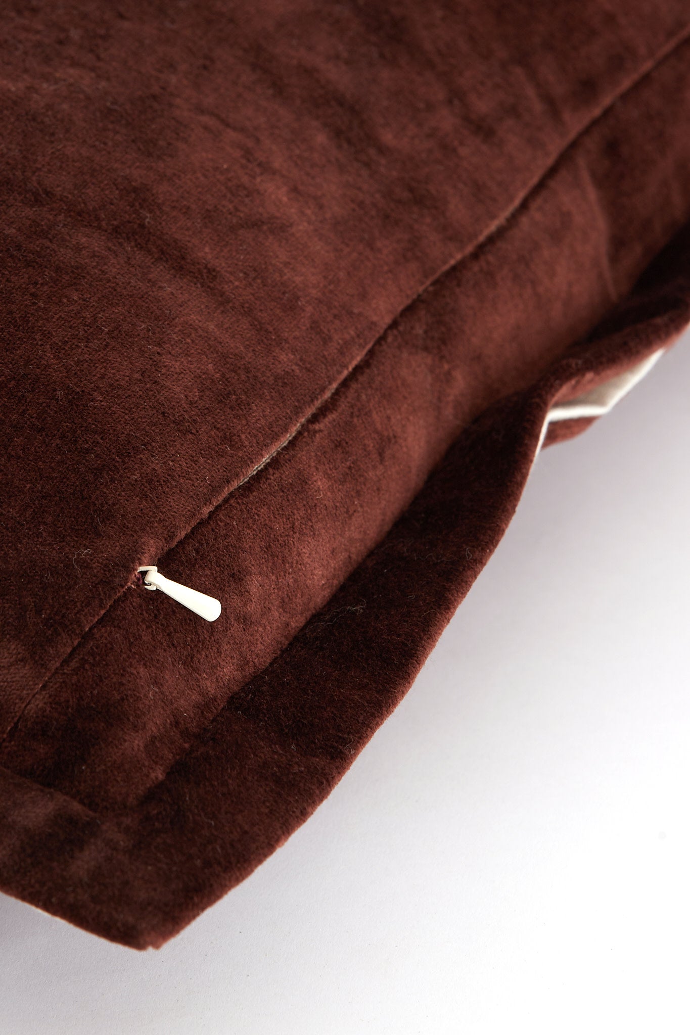 Baxley Dark Brown Velvet & Natural Linen Rectangular Cushion 60x30cm