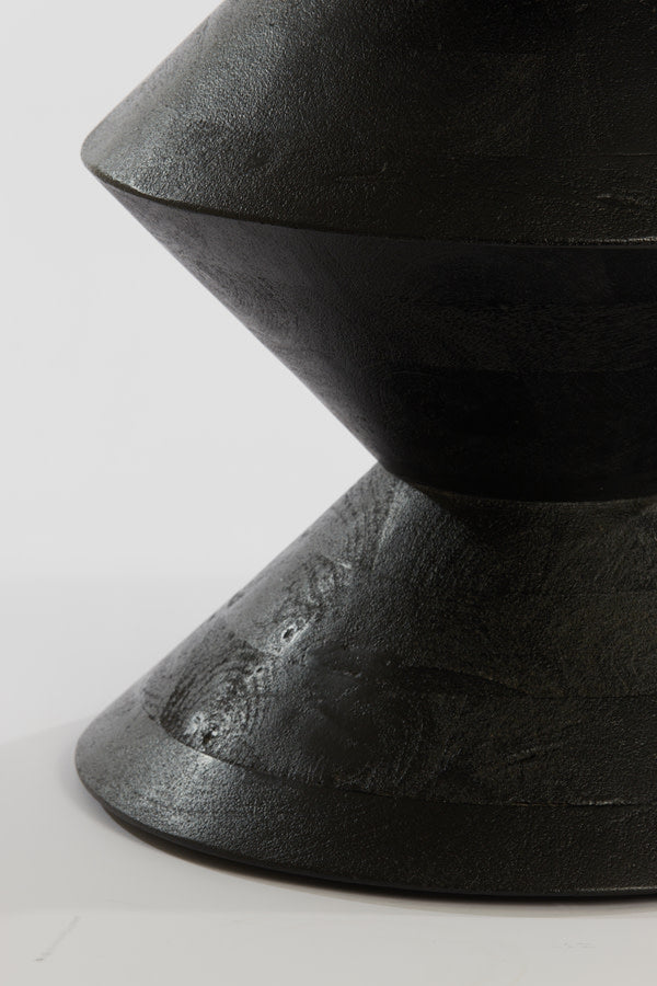 Larus Matt Black Mango Wood Round Side Table 60cm