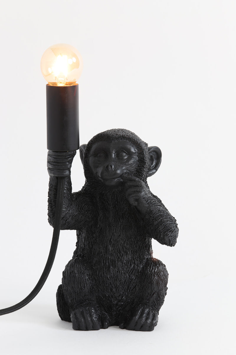 Monkey Matt Black Table Lamp
