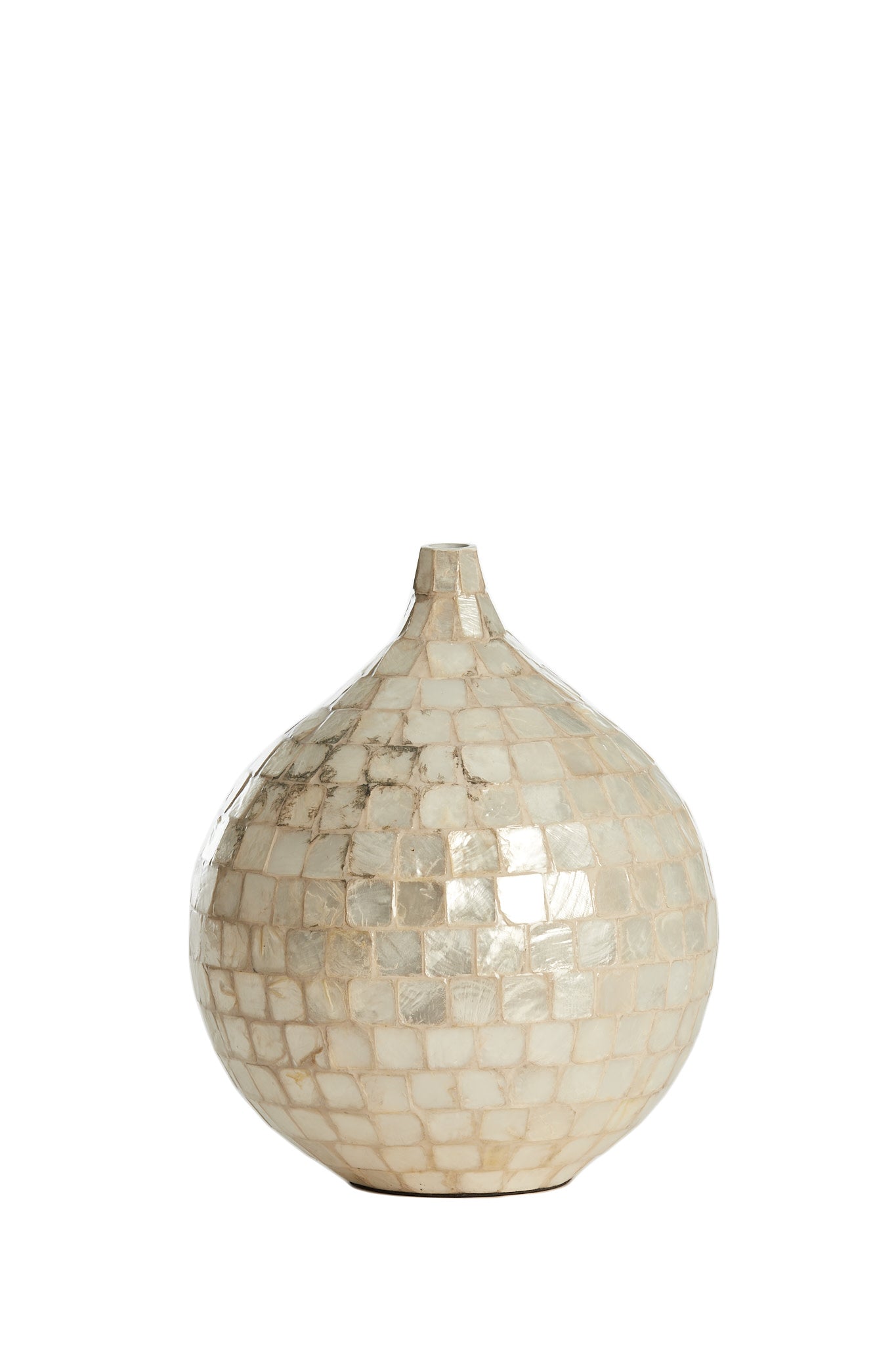 Elorza Cream Bamboo Mosaic Vase 25cm