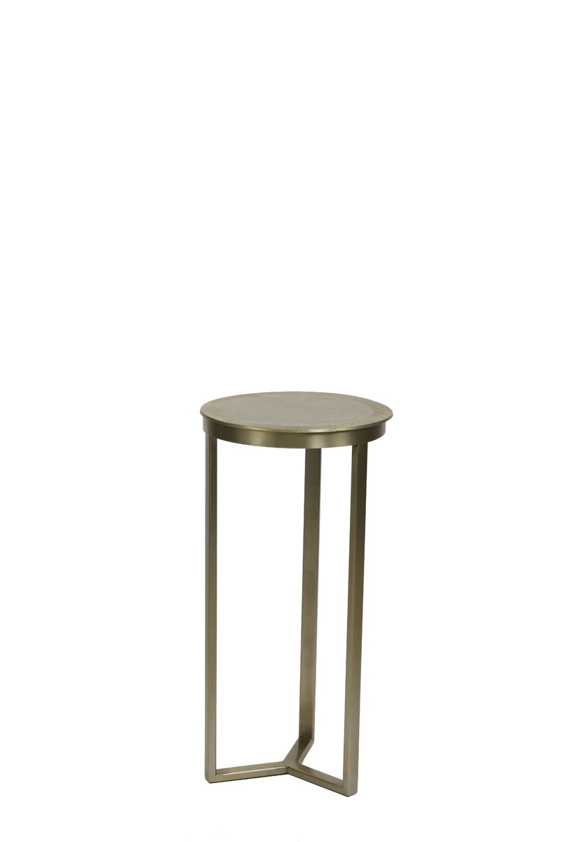 Retiro Light Gold Metal Plinth Side Table 60.5cm