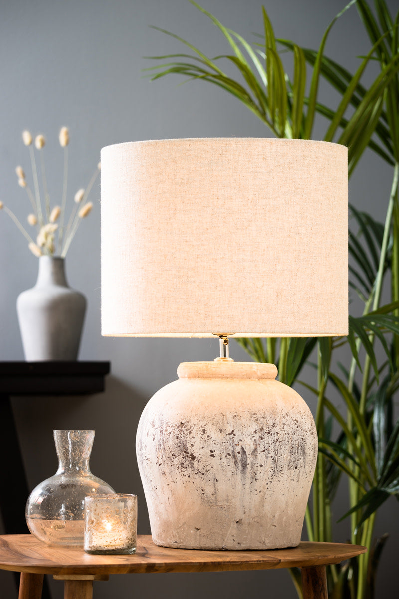 Etna Antique Grey Ceramic Table Lamp Base 40cm