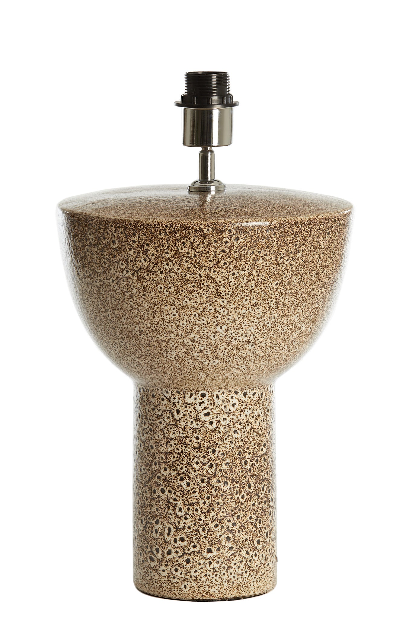 Yasur Cream Ceramic & Black Table Lamp Base 34.5cm