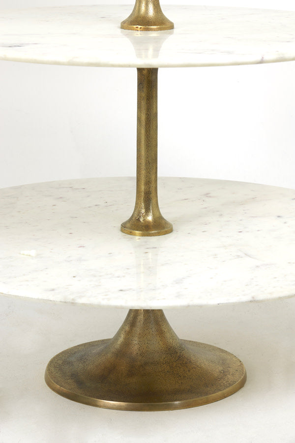 Vermentino White Marble & Antique Bronze 5 Tier Display Unit