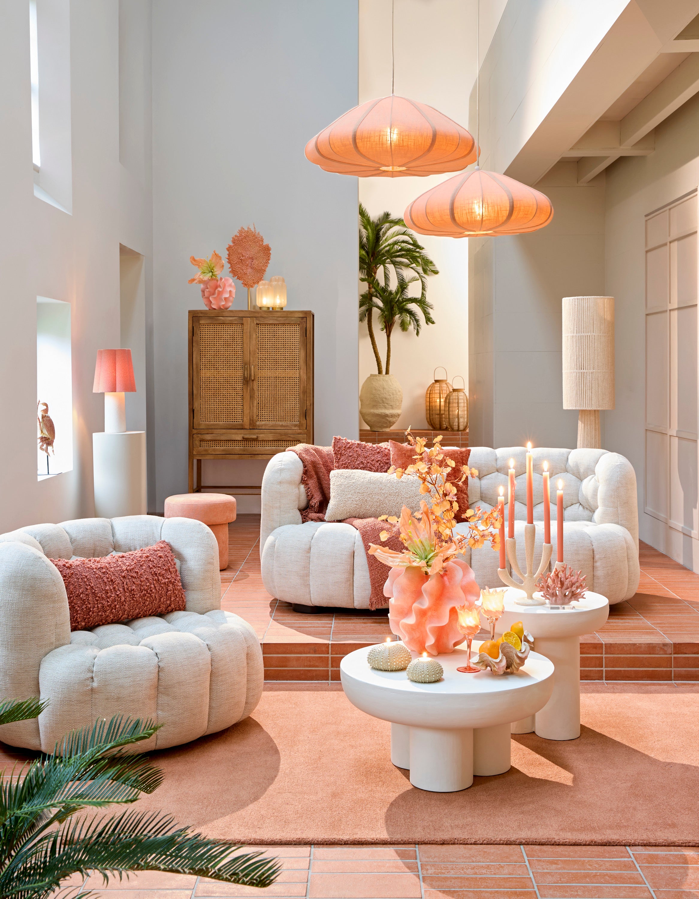 Cesano Light Pink Pendant Light 64cm