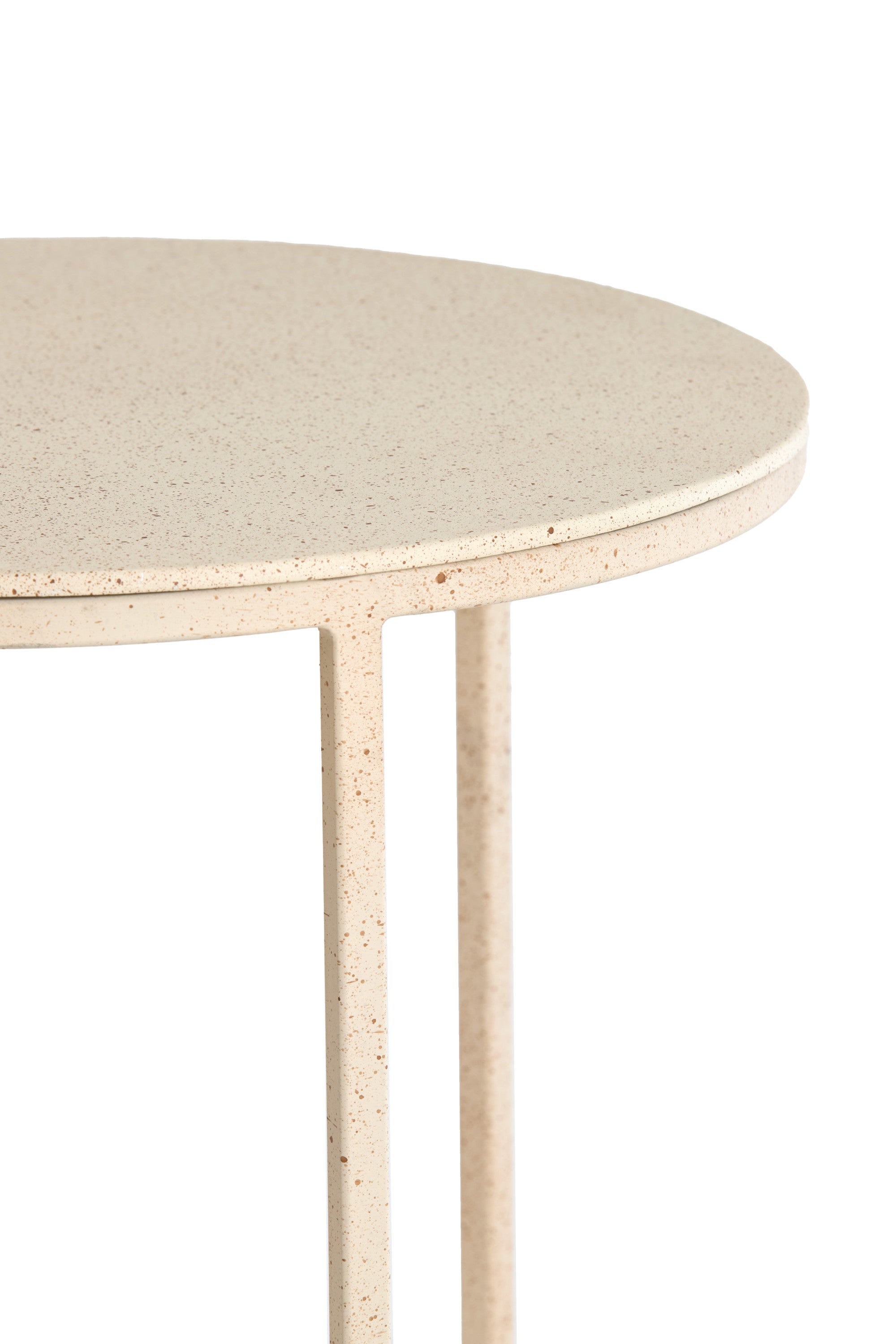 Sadar Set of 2 Sand & Light Brown Spotted Metal Round Side Tables Nest