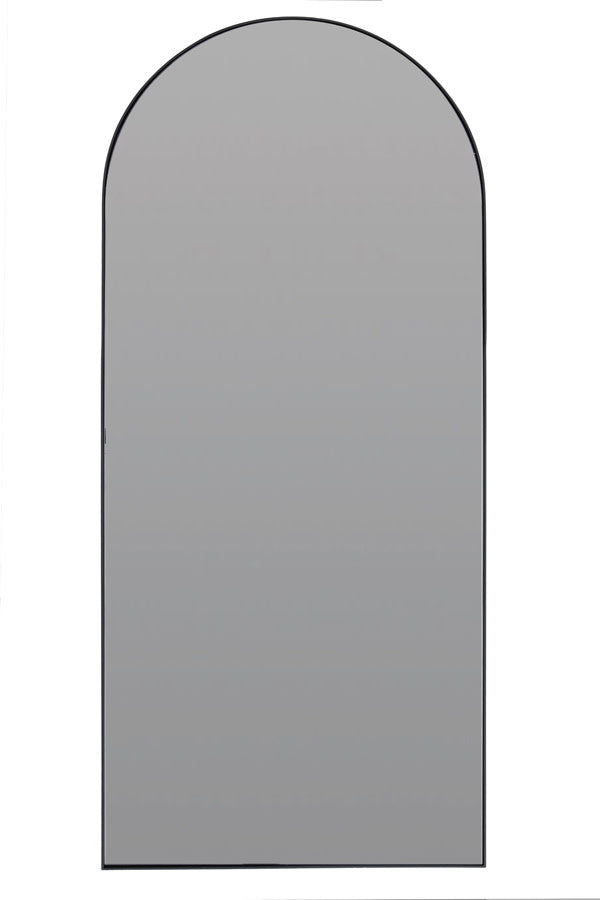 Zeneto Smoked Glass & Black Arched Full Length Leaner Mirror