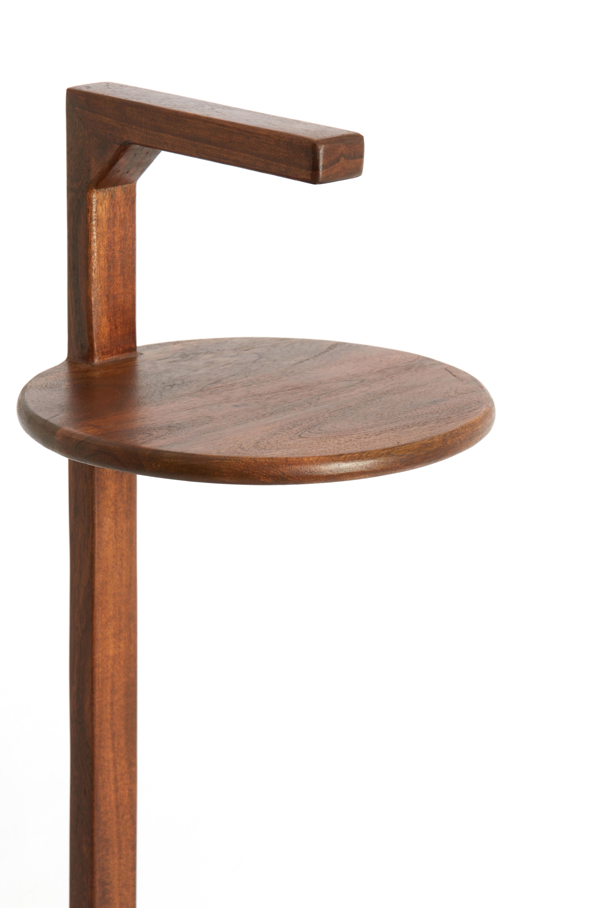 Delmino Brown Acacia Wood Round Side Table
