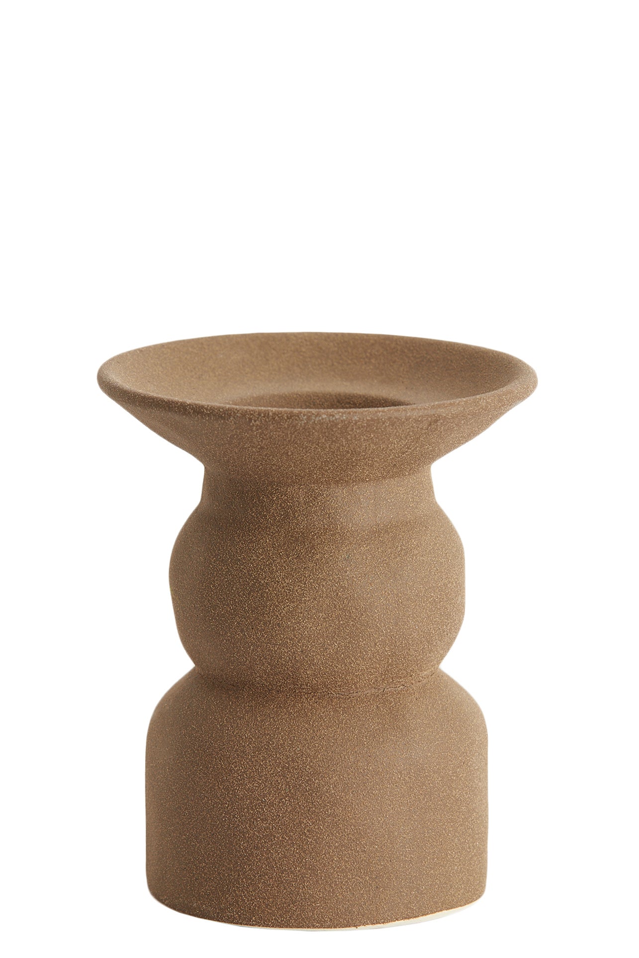 Atrani Matt Brown Ceramic Candle Holder