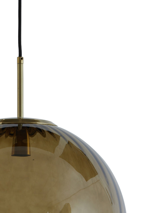 Magdala Brown Glass & Gold Pendant Light 40cm