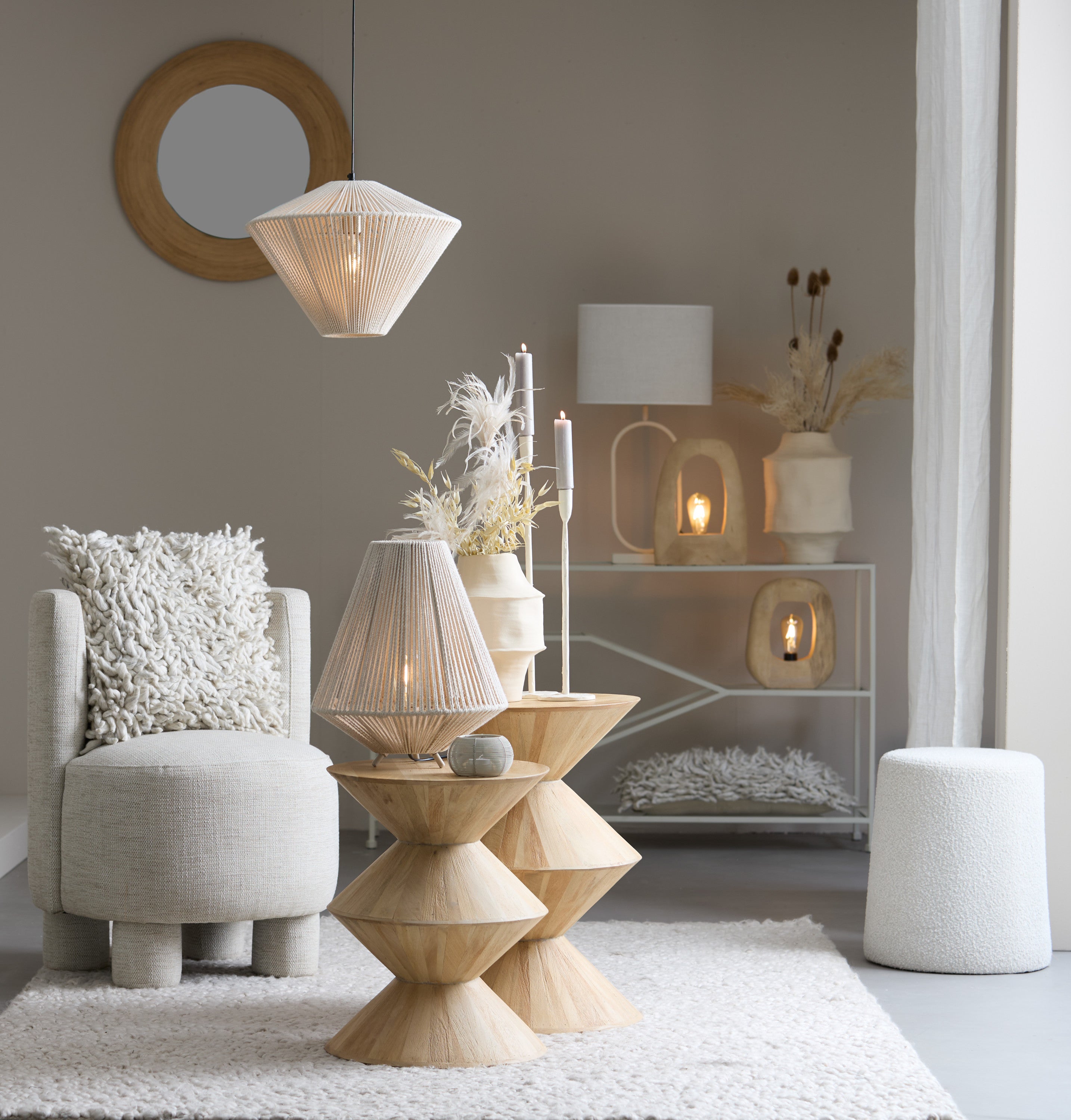 Jamiri Cream Metal Table Lamp Base 45cm