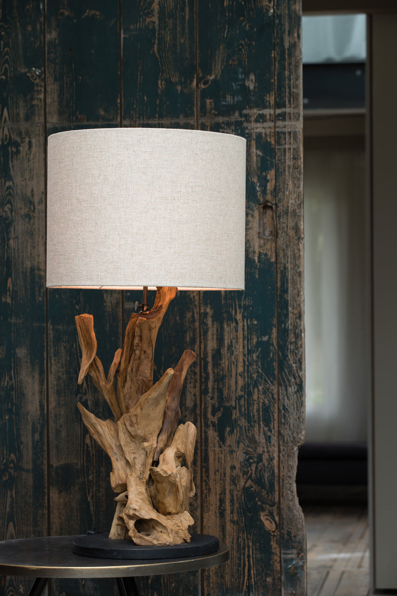 Ikal Natural Brown Wood Table Lamp Base