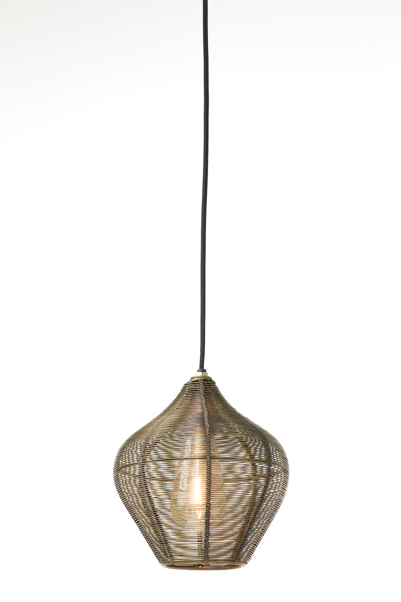 Alvaro Antique Bronze Metal Pendant Light 20cm