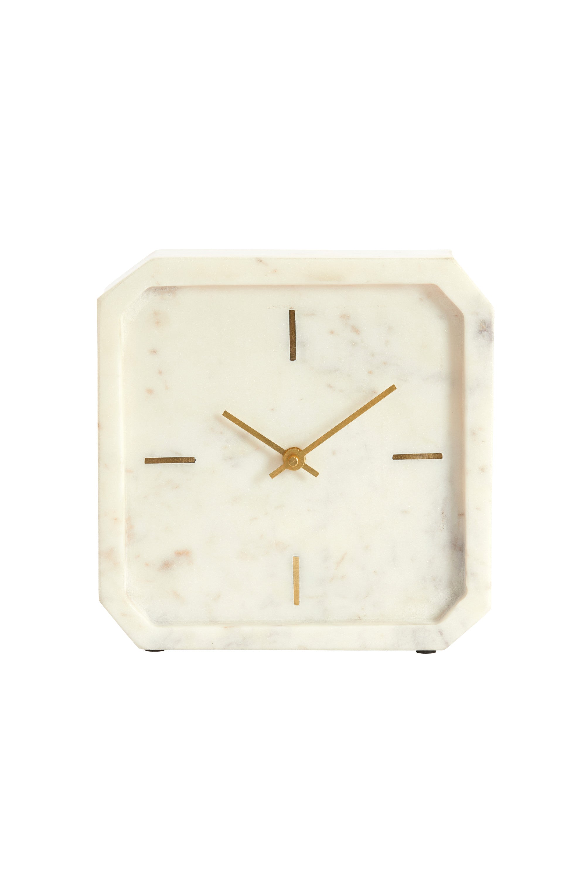 Pablia White Marble Table Clock 20.5cm
