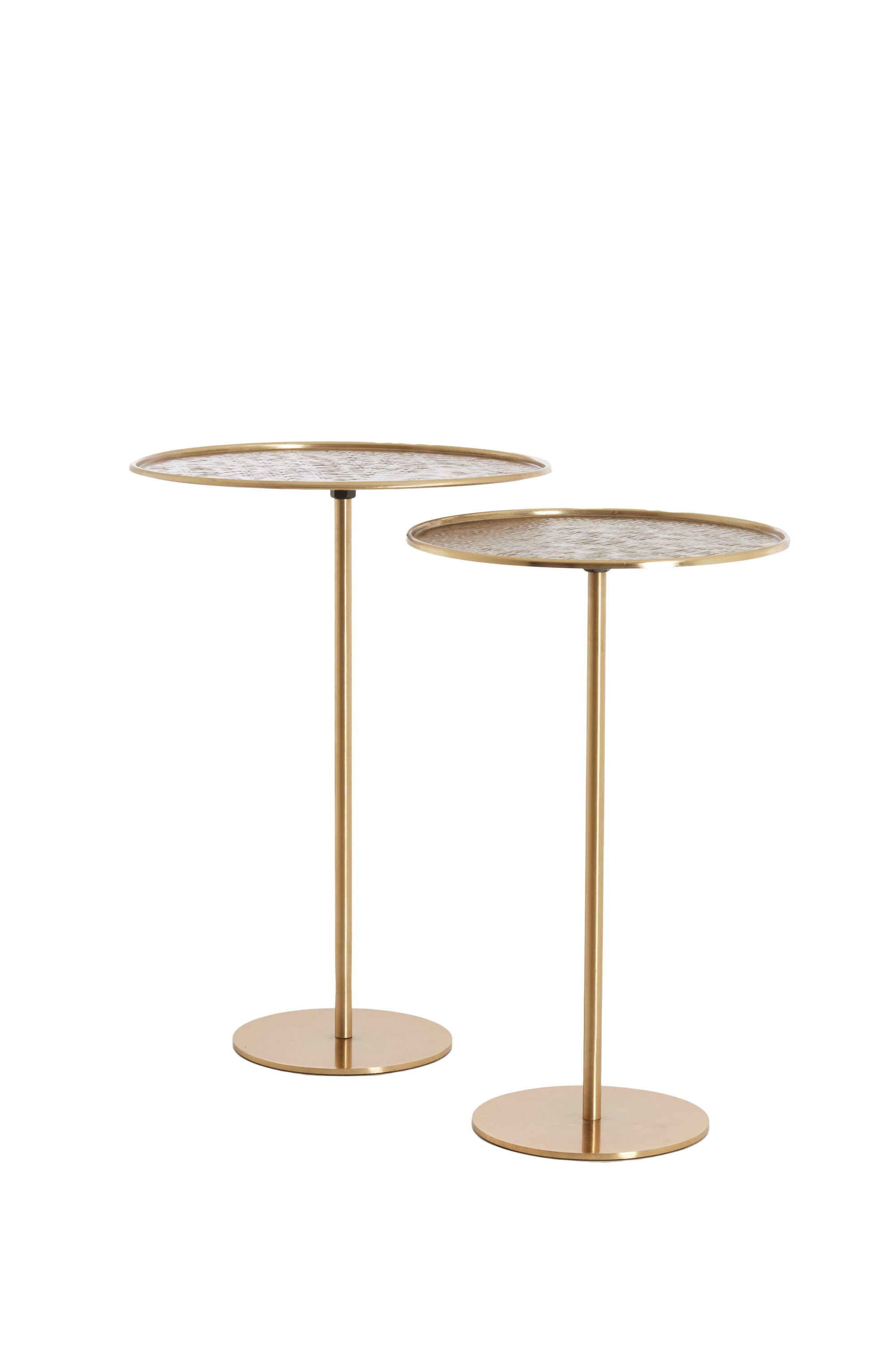Lia Set of 2 Antique Bronze Metal Round Side Tables
