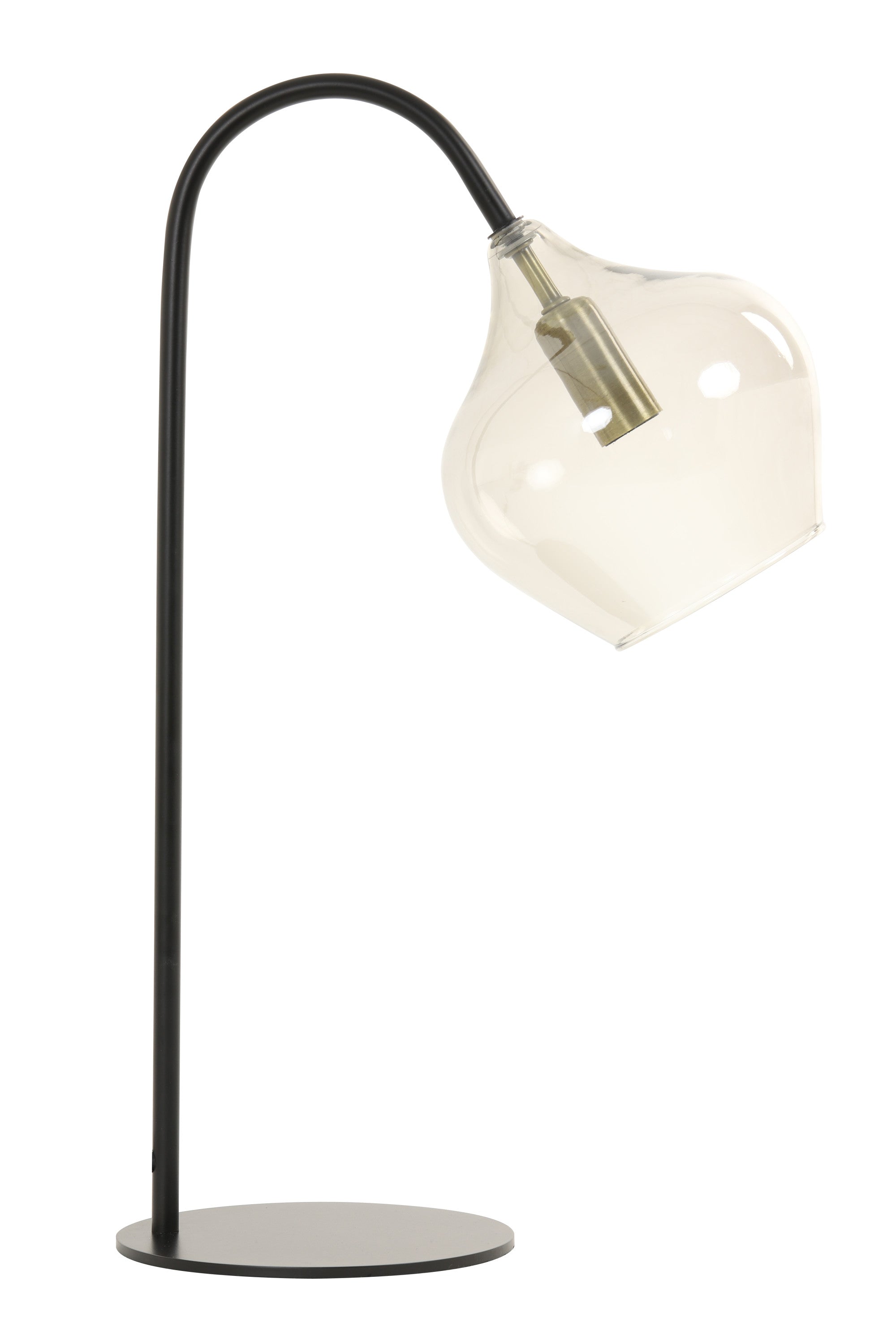 Rakel Matt Black & Smoked Glass Table Lamp