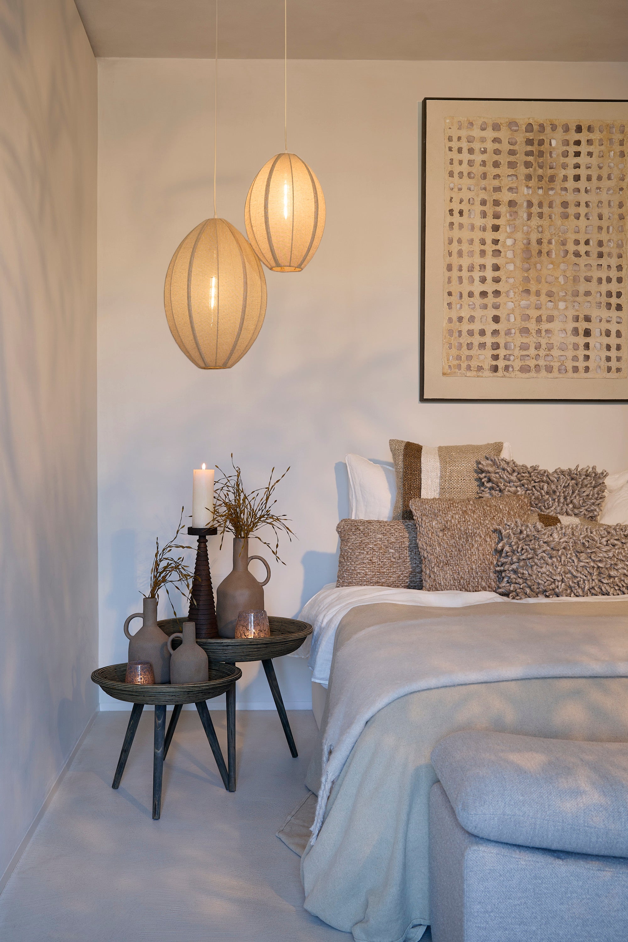 Milatos Natural Jute Pendant Light 38cm