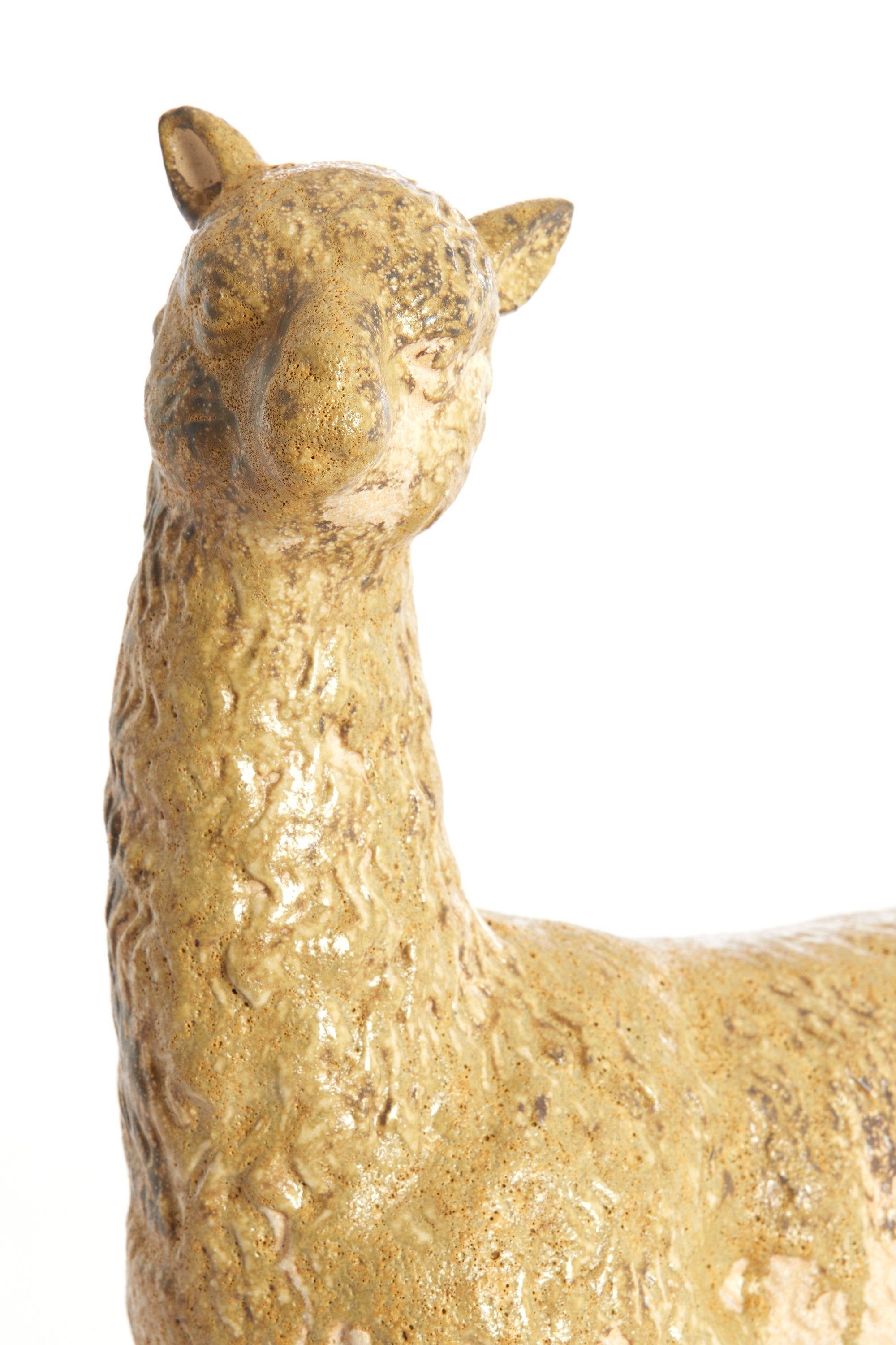 Alpaca Cream & Olive Green Ceramic Ornament