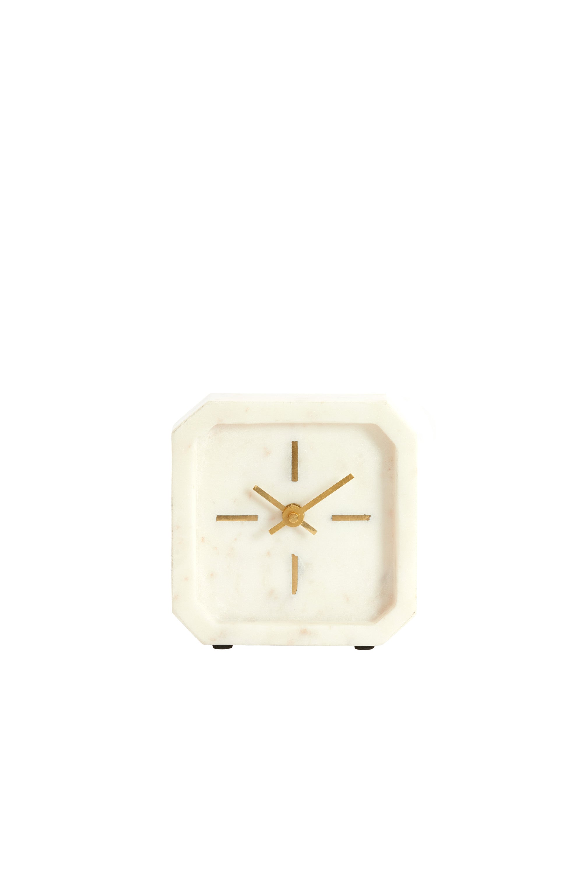 Pablia White Marble Table Clock 13cm