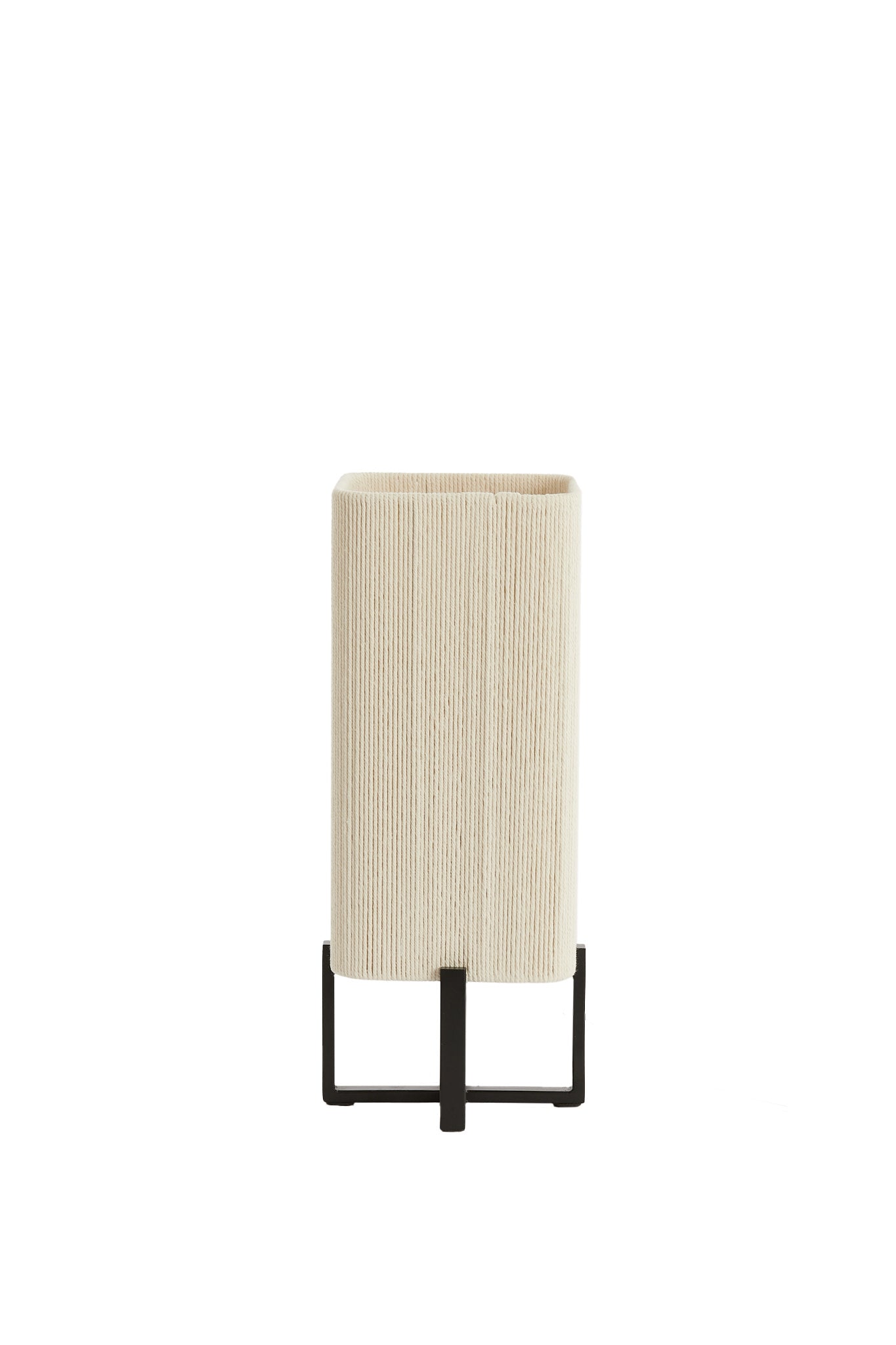 Wyn Matt Black & Cream Rope Table Lamp 39cm