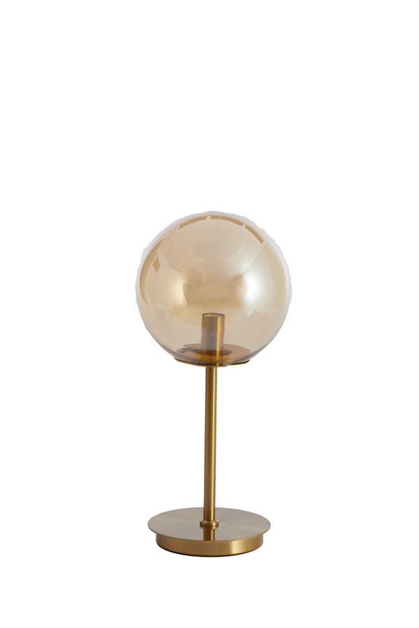 Medina Amber Glass & Gold Table Lamp