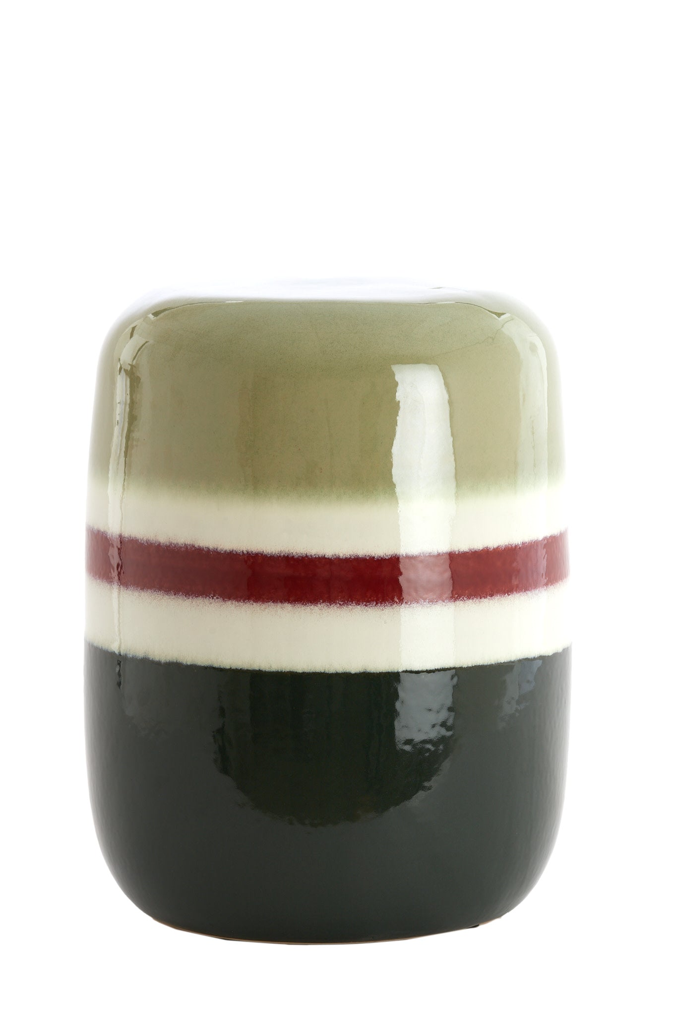 Franca Green/Aubergine Ceramic Round Side Table