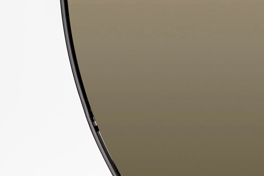 Espejo Smoked Glass & Black Round Wall Mirror 96cm