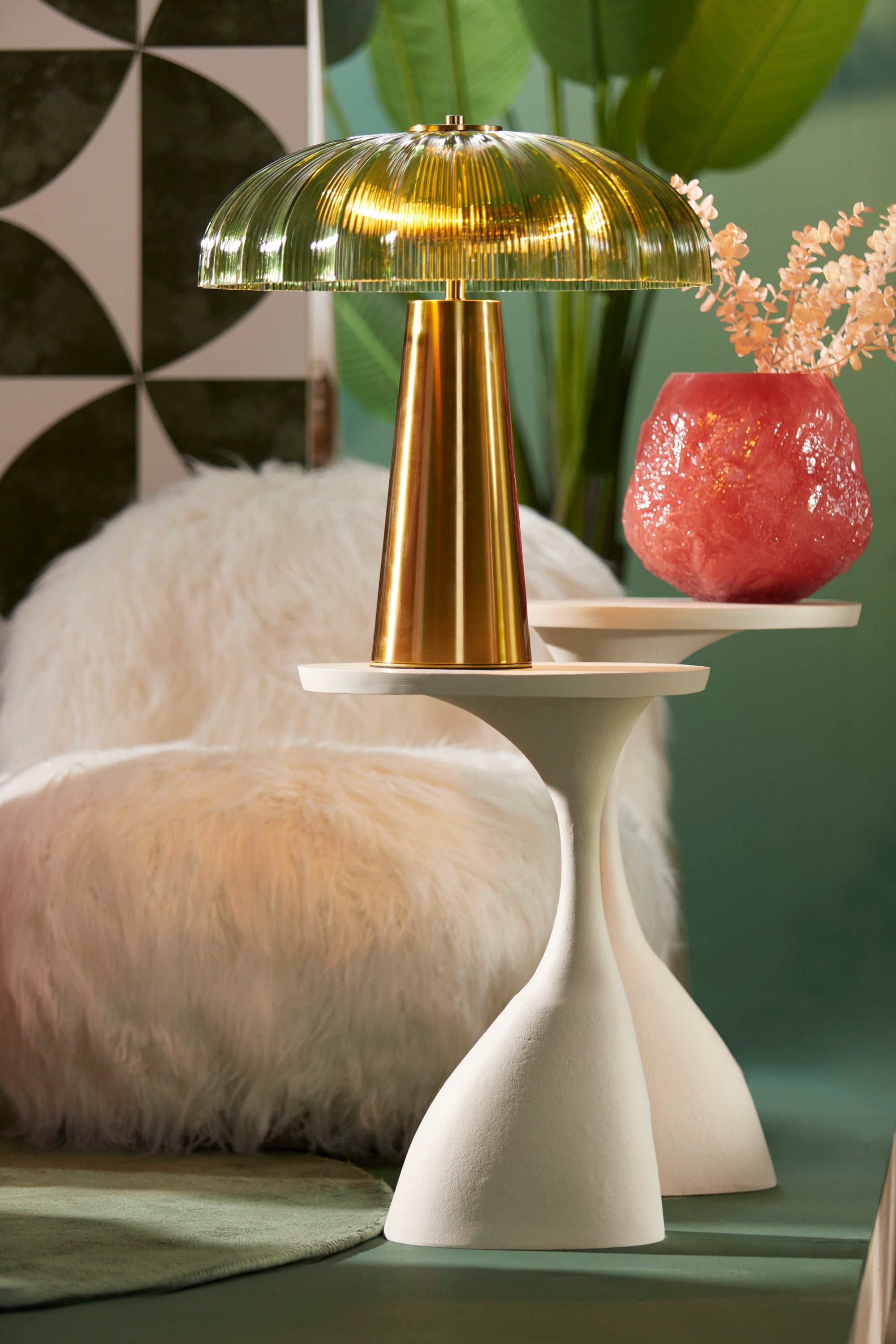 Macau Matt Cream Metal Oval Side Table 55cm