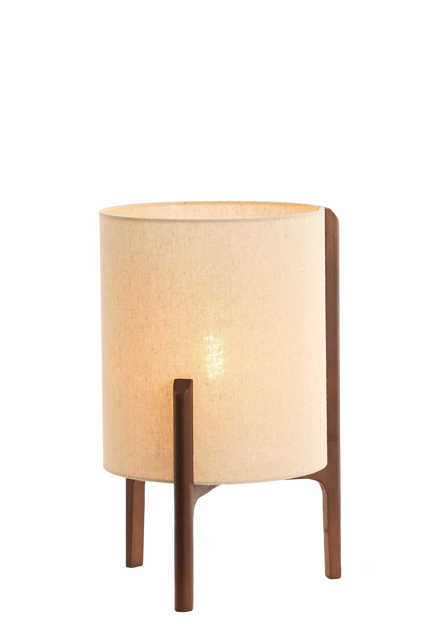 Litto Dark Brown & Natural Linen Table Lamp 44cm
