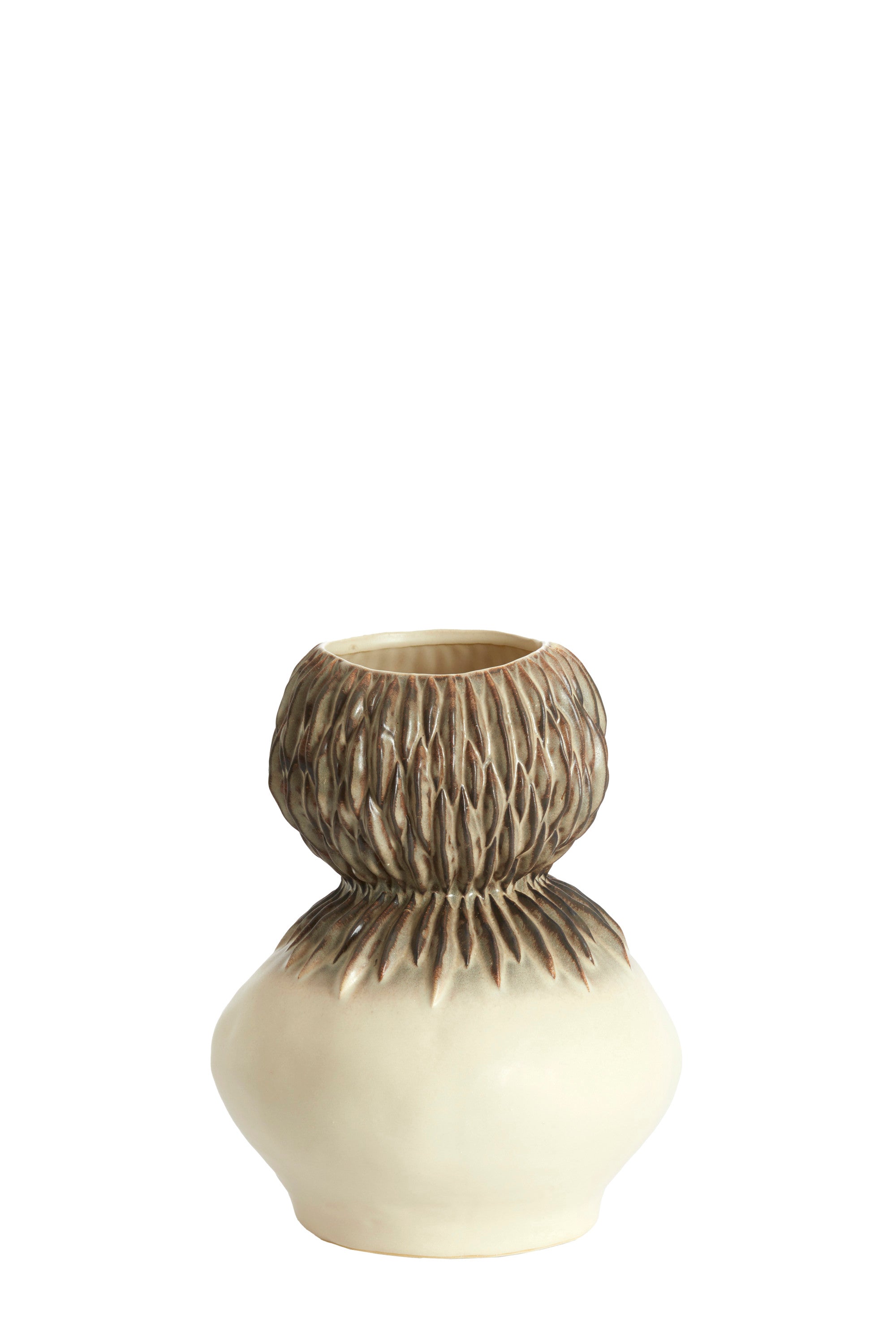 Avera Cream/Brown Ceramic Vase 33cm