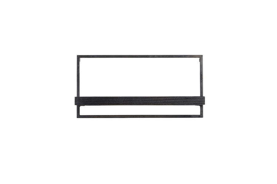 Maddison Matt Black Wood Wall Shelf 60cm