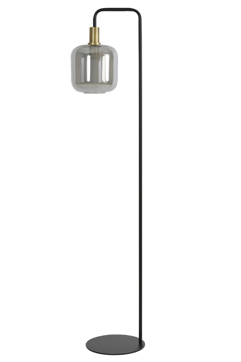 Lekar Antique Bronze & Smoked Glass Floor Lamp