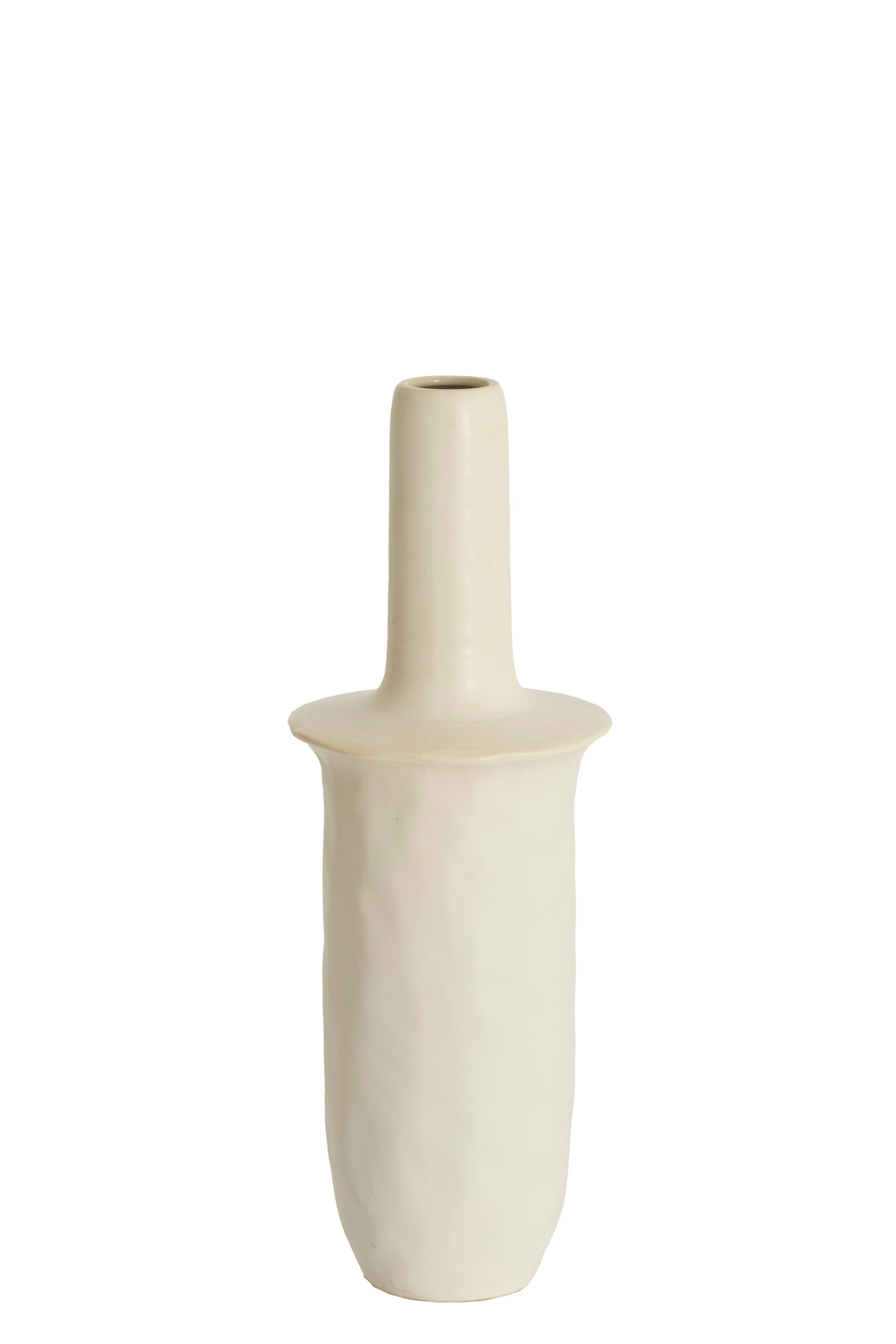 Sennes Matt Cream Ceramic Vase 56cm