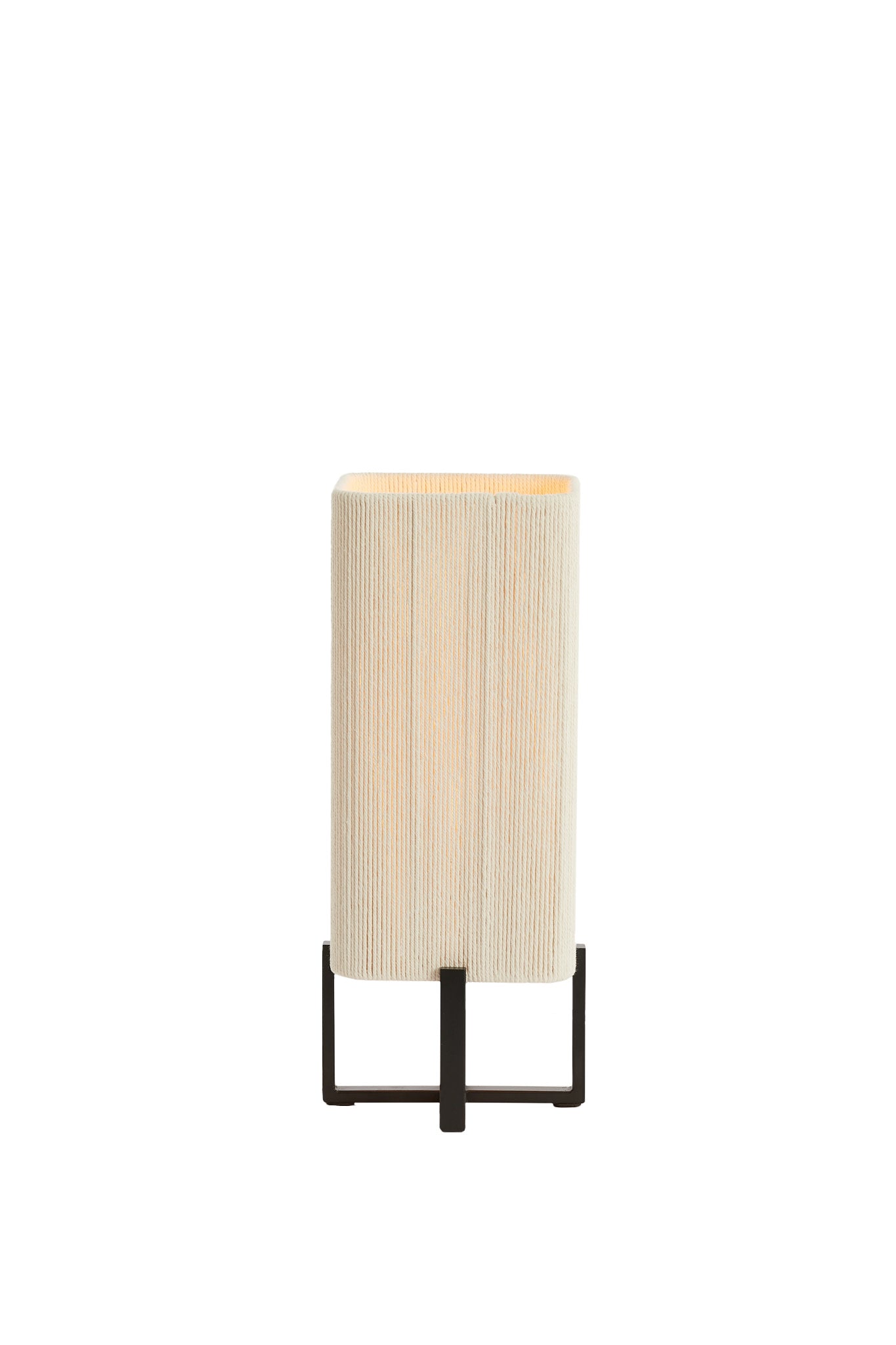 Wyn Matt Black & Cream Rope Table Lamp 39cm