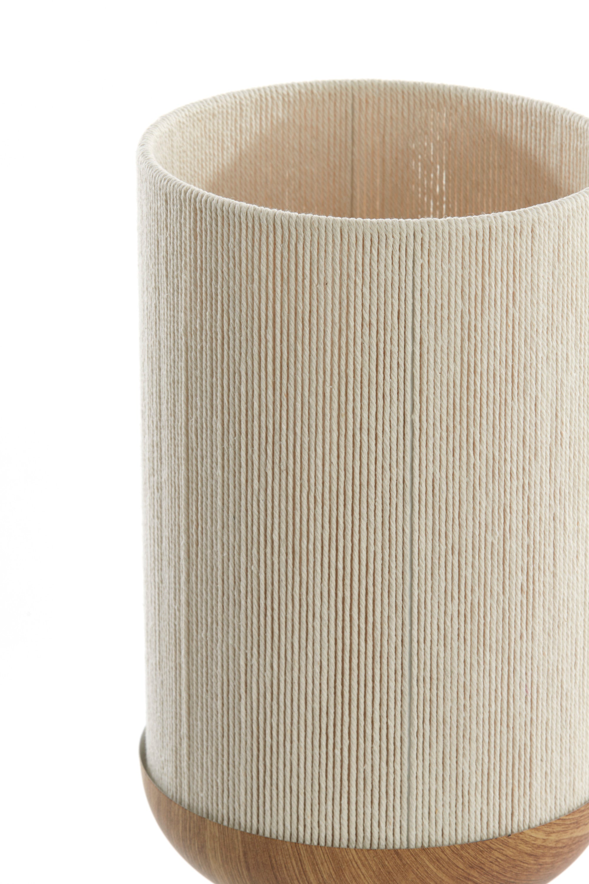 Dania Natural Wood Effect & Cream Rope Table Lamp