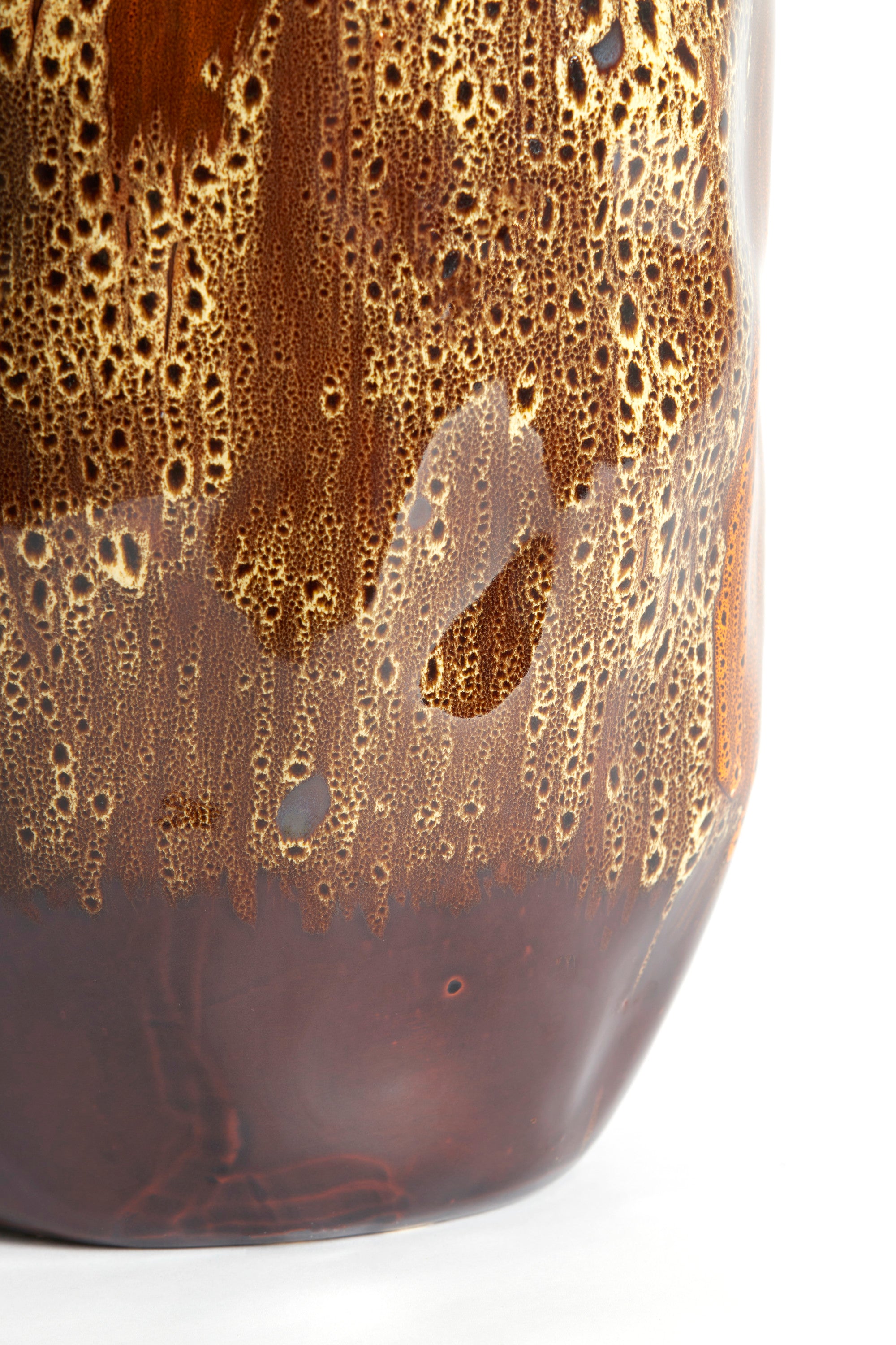 Althea Dark Brown/Cream/Orange Ceramic Vase 45.5cm