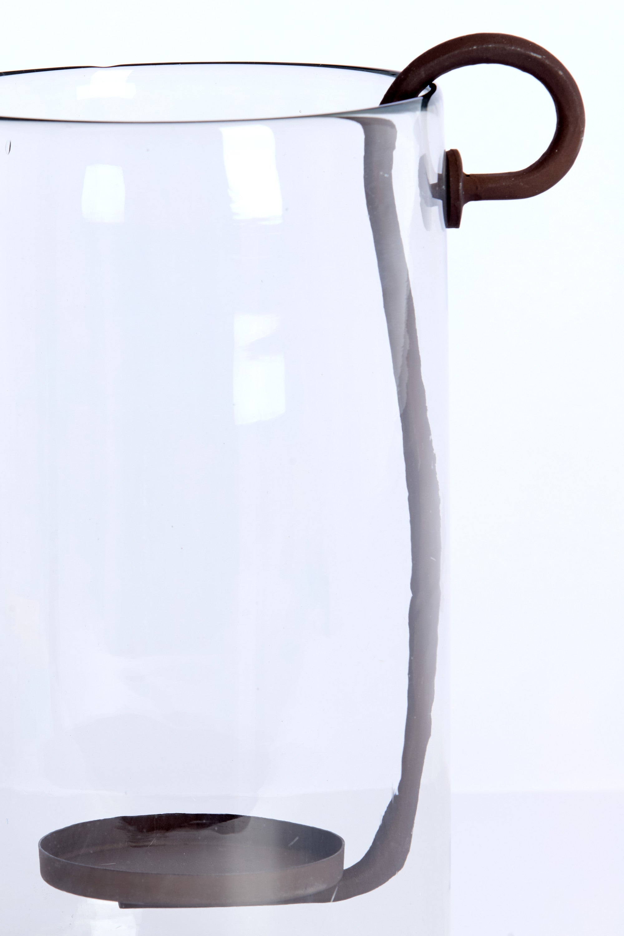 Dolega Clear & Antique Dark Brown Glass Hurricane Candle Holder 33cm