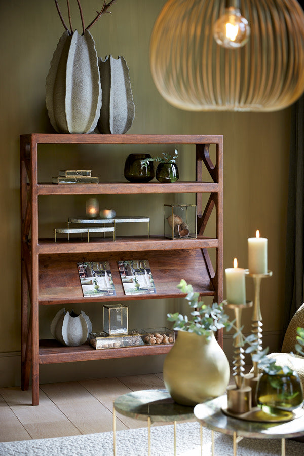 Yuki Dark Brown Acacia Wood Open Display Unit