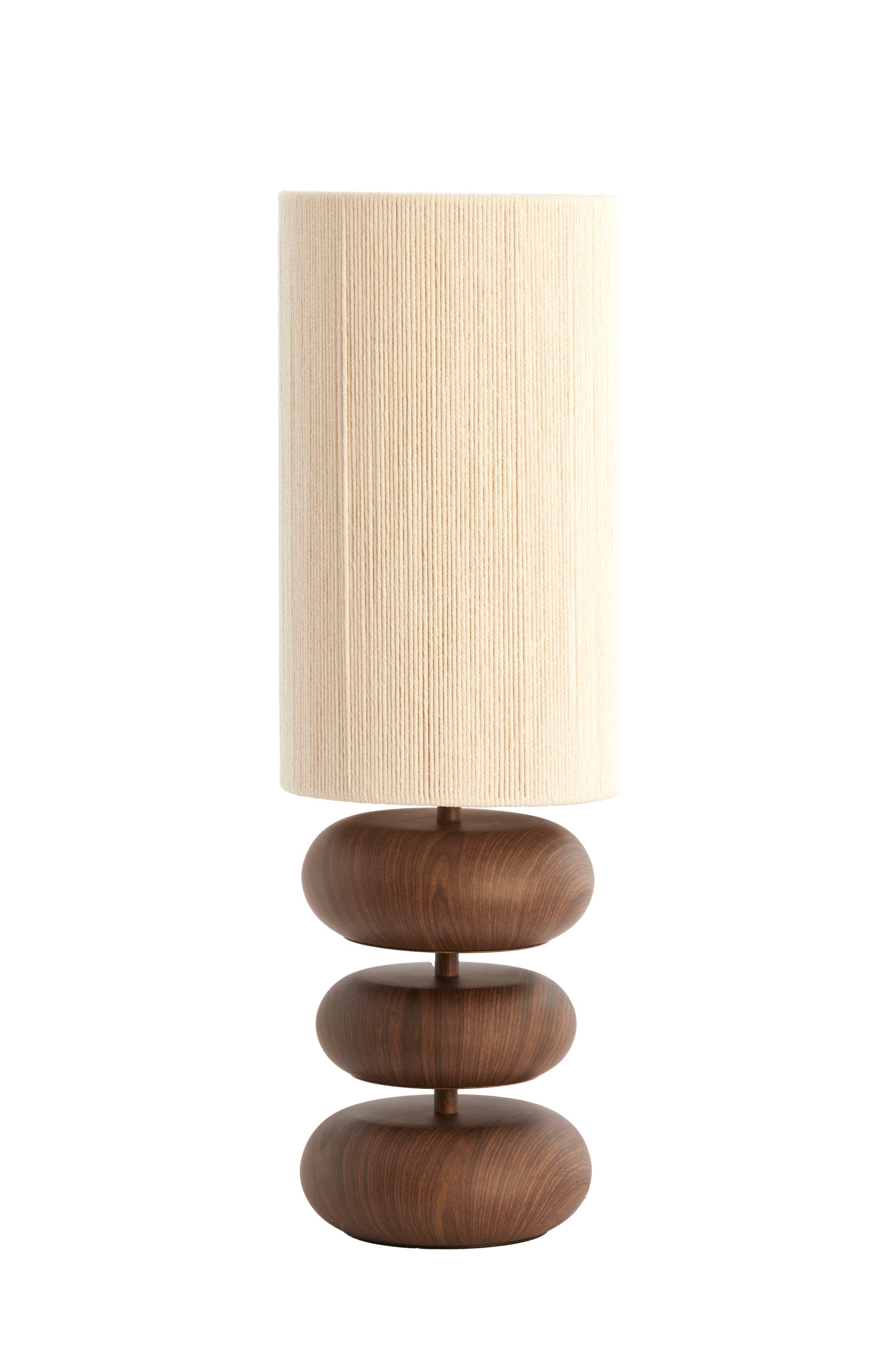 Danialo Dark Brown Wood Effect & Cream Rope Table Lamp 67.5cm