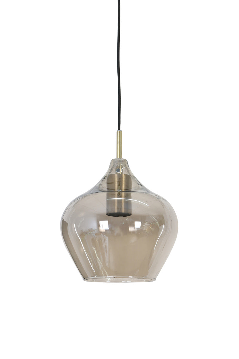 Rakel Antique Bronze & Smoked Glass Pendant Light 20cm