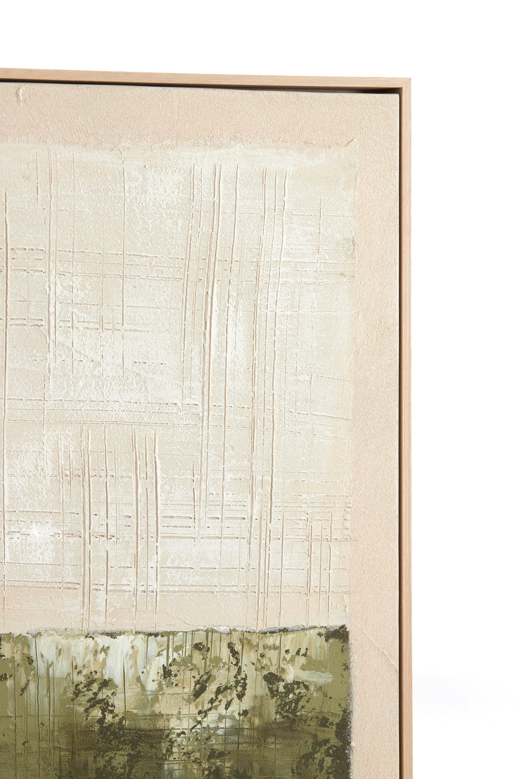 Mareya Olive Green & Cream Wall Art 80cm