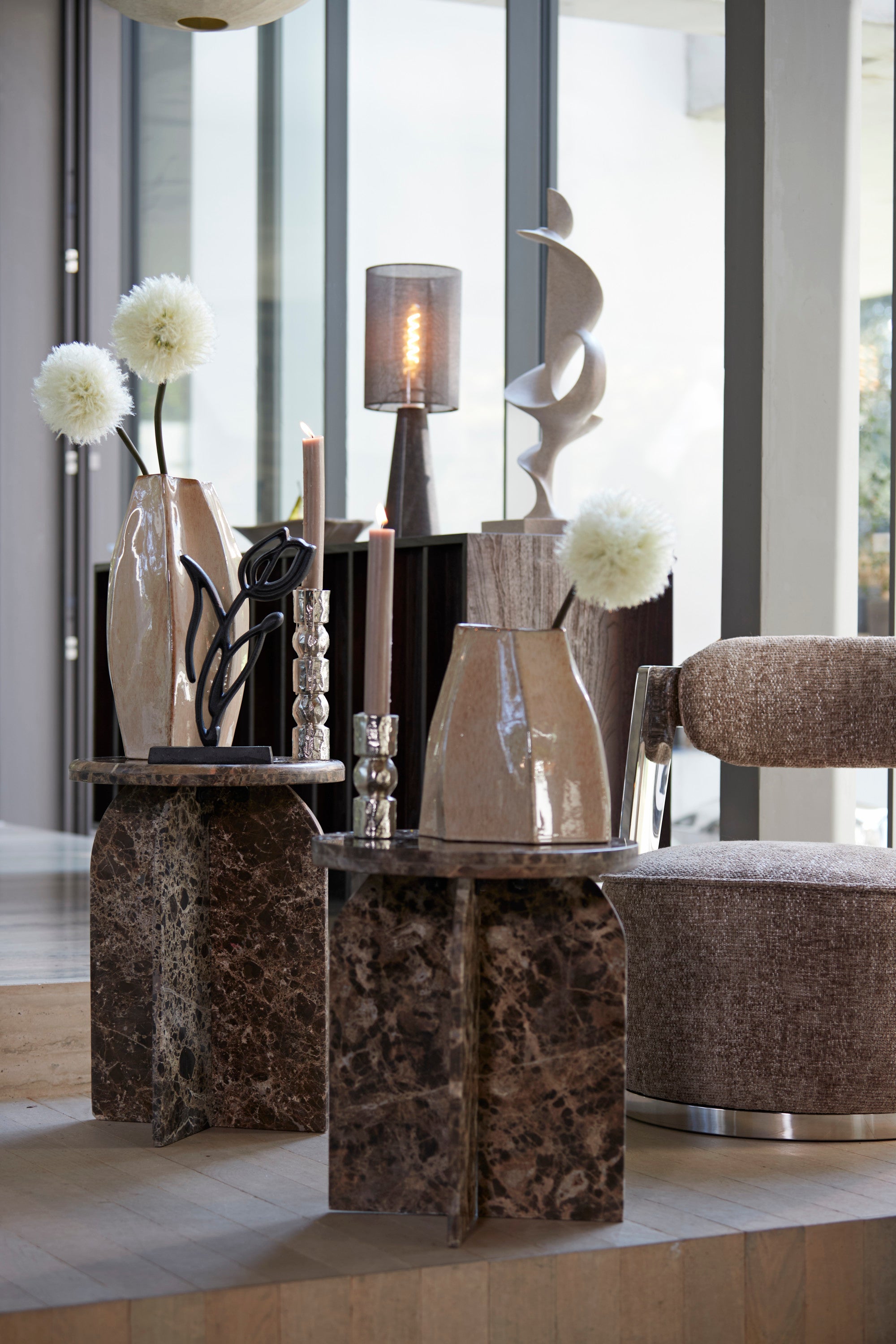 Chiado Gloss Beige Ceramic Vase