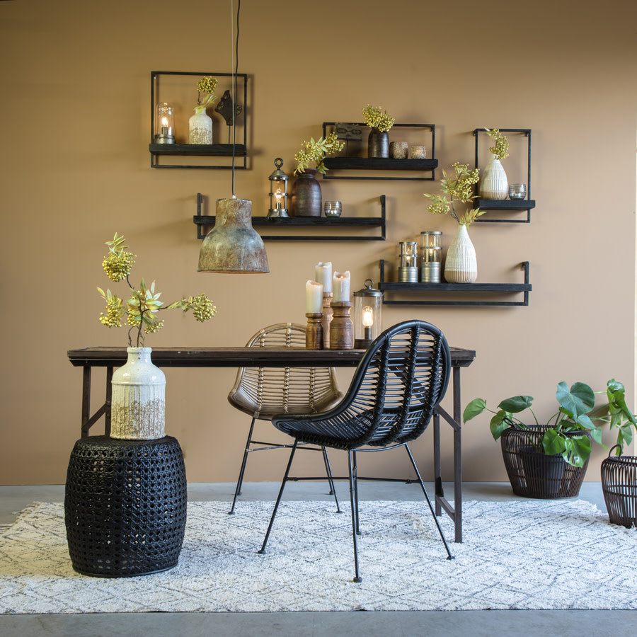 Maddison Matt Black Wood Wall Shelf 60cm