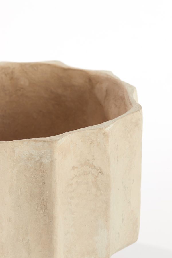 Salou Natural Papier Mâché Decorative Planter 18cm