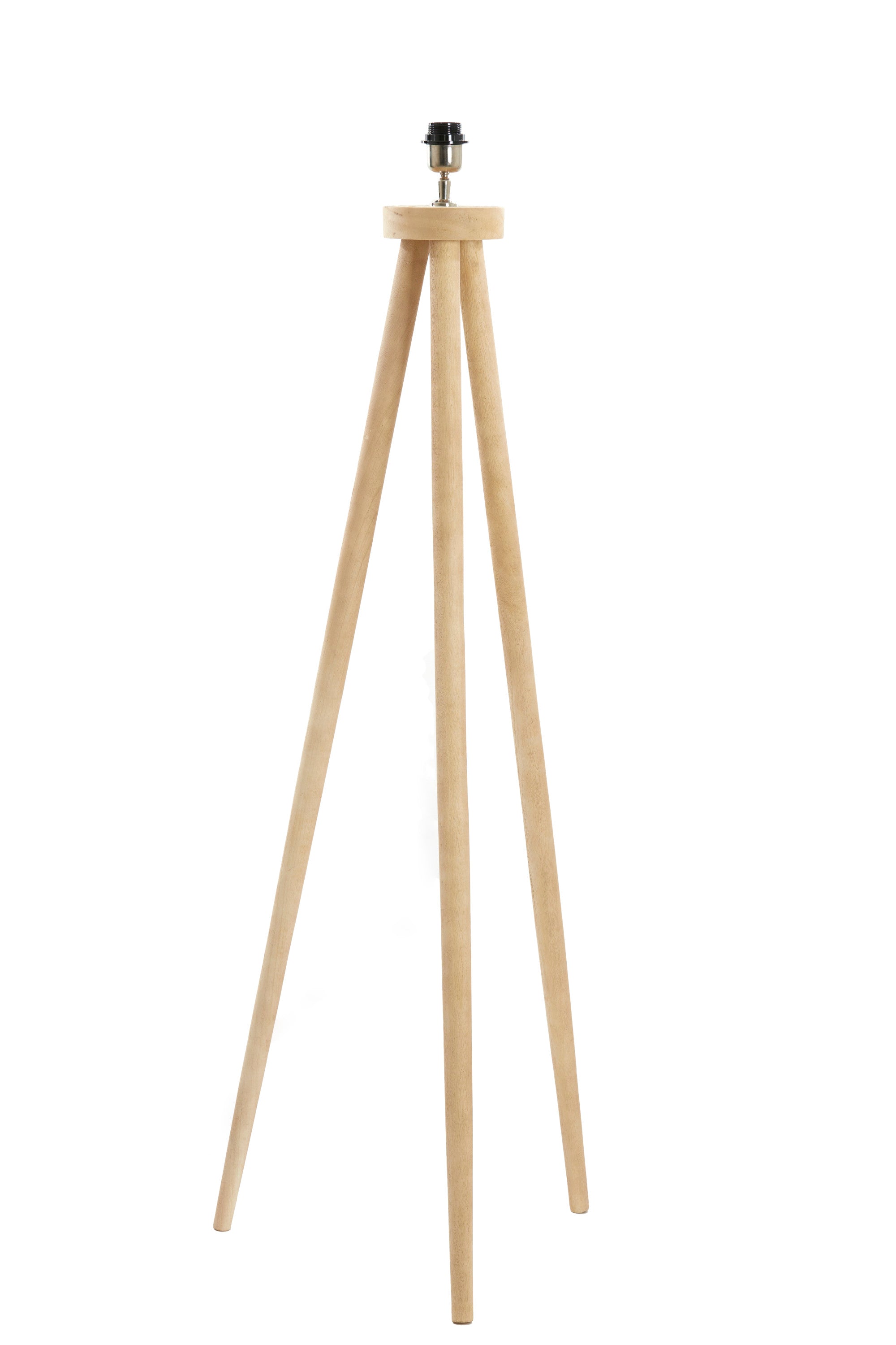 Ilias Matt Natural Wood Tripod Floor Lamp