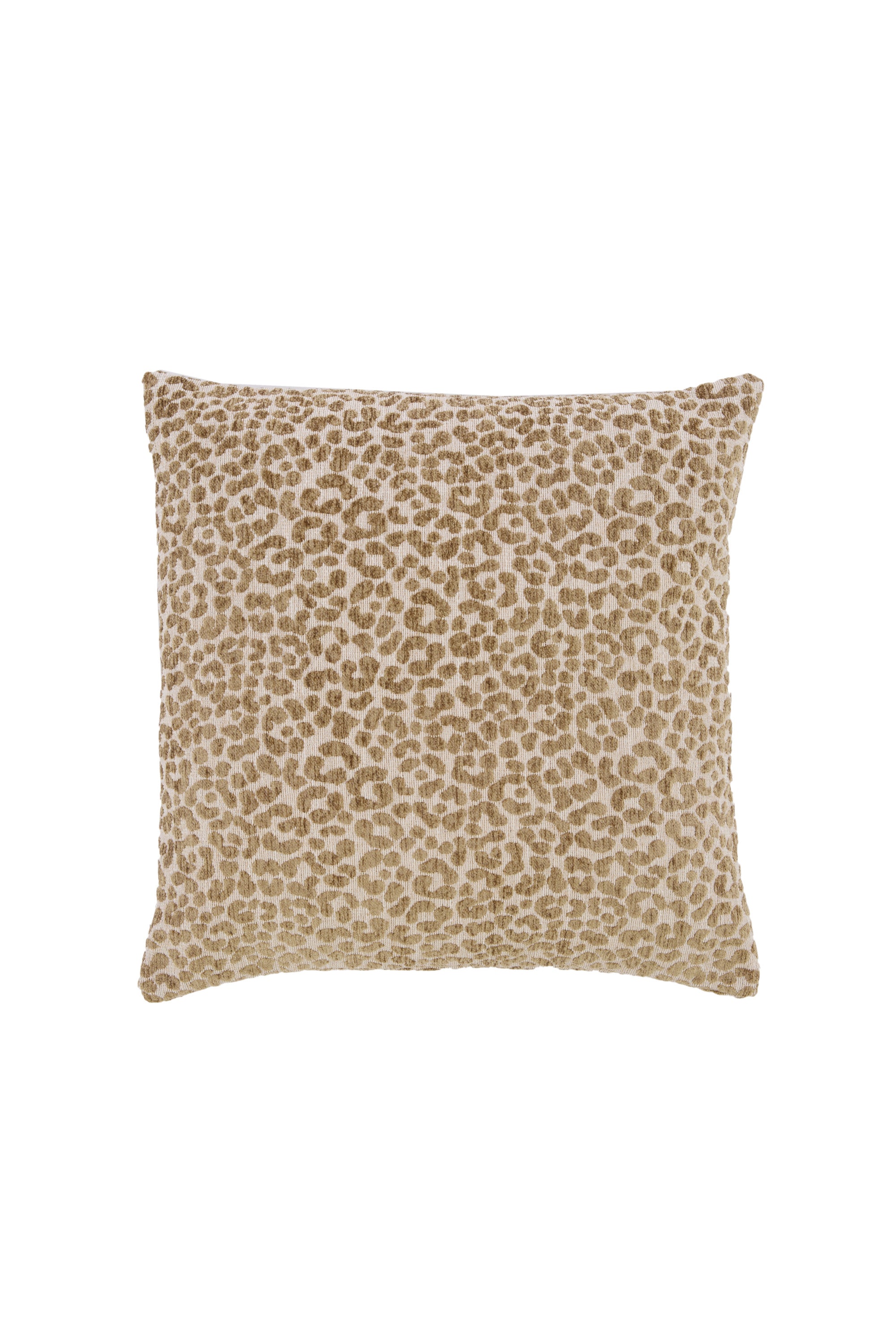 Safford Sand & Olive Green Animal Print Feather Filled Square Cushion 45x45cm