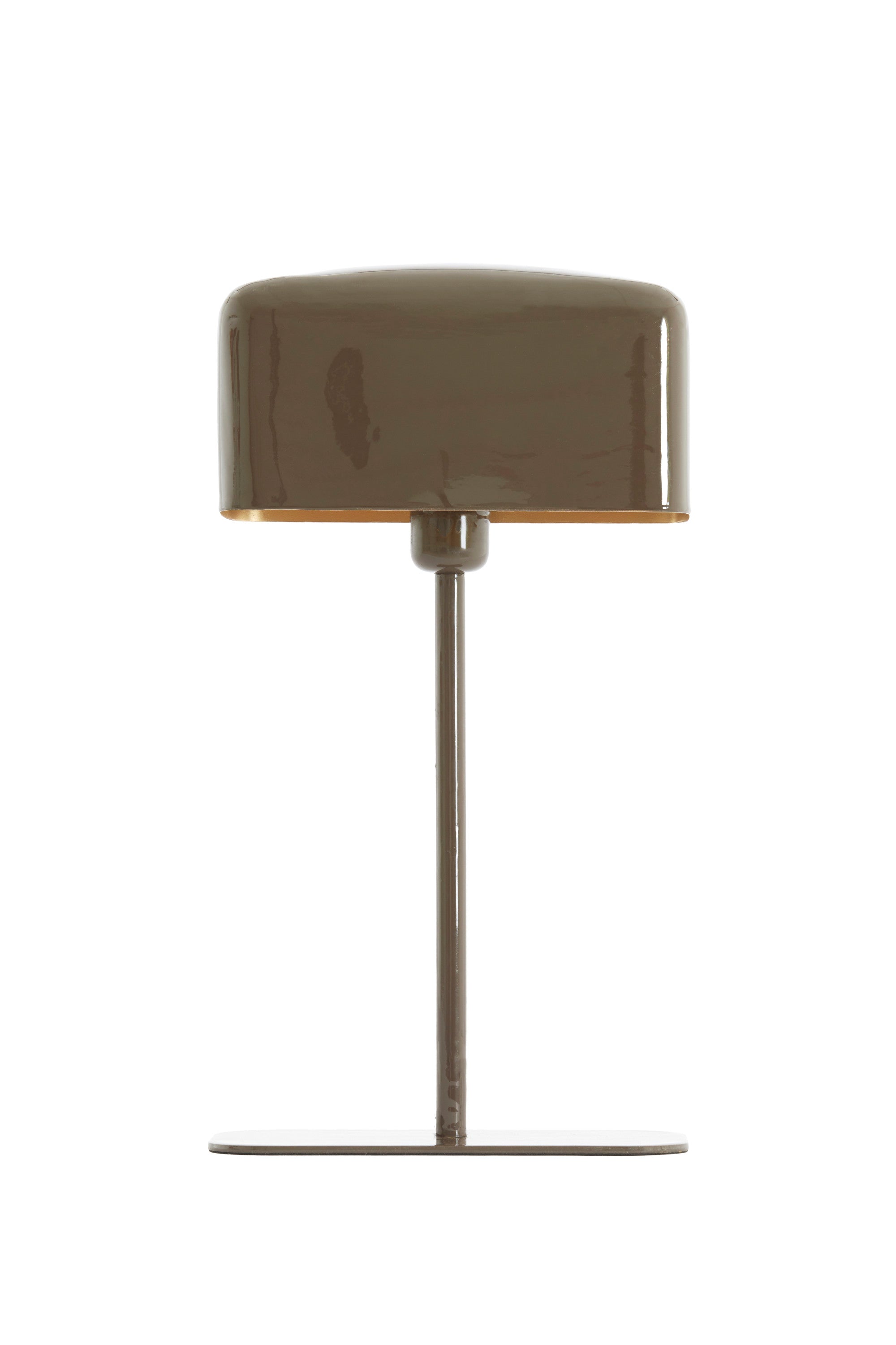 Elenie Gloss Dark Brown Metal Table Lamp 48cm