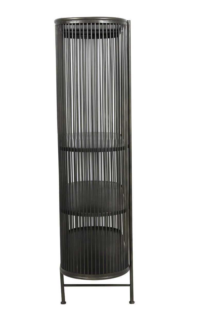 Yinthe Black Metal Open Display Unit 161cm